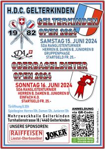 Flyer Darts-Turnier Gelterkinden Open 2024